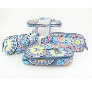 Vera Bradley Sunny Medallion 4 Piece Cosmetic Organizer NWT